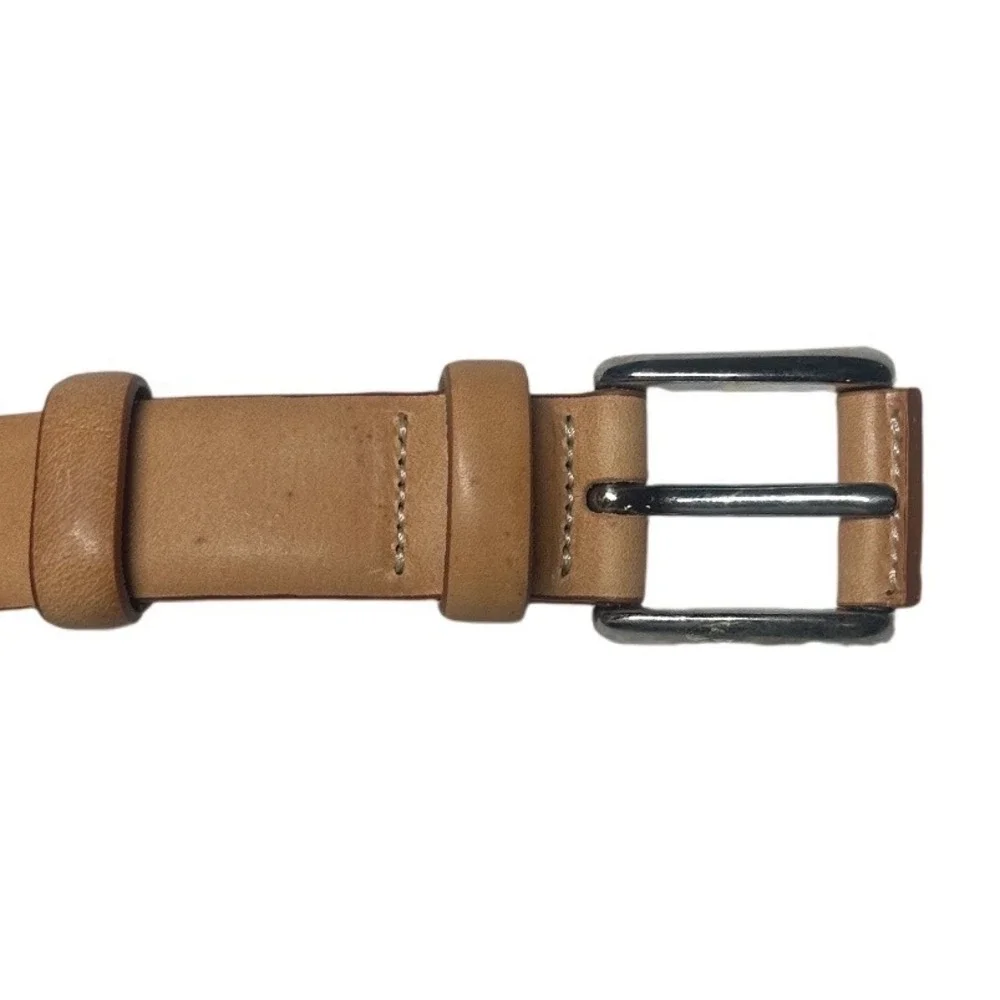 Orvis Genuine Leather Belt Made in Italy Silver Buckle Size‎ 44 110